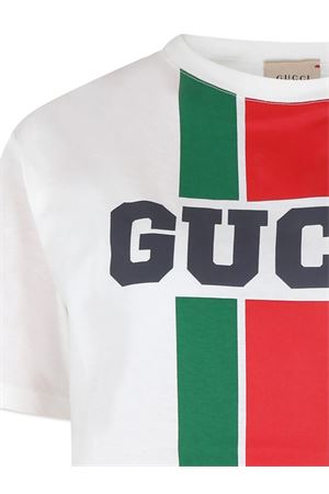 tshirt in cotone bianco GUCCI KIDS | 575114XJGN79214